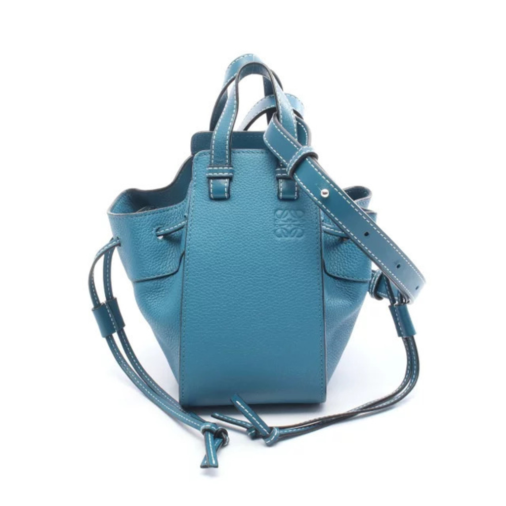 Loewe Hammock Drawstring Bag Handbag Leather Blue